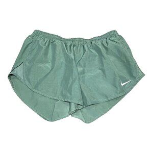 Nike Dri Fit Running Women’s Green Athletic Shorts Large Lined Workout Tennis
